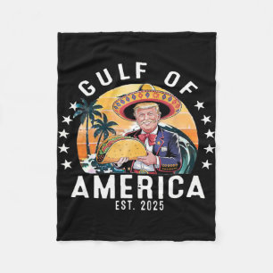 Funny Gulf Of Us.america Est 2025 President Trump Fleece Blanket