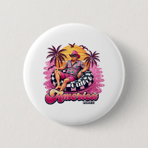 Funny Gulf Of Usa America 2025 Beach Pink Trump 20 6 Cm Round Badge