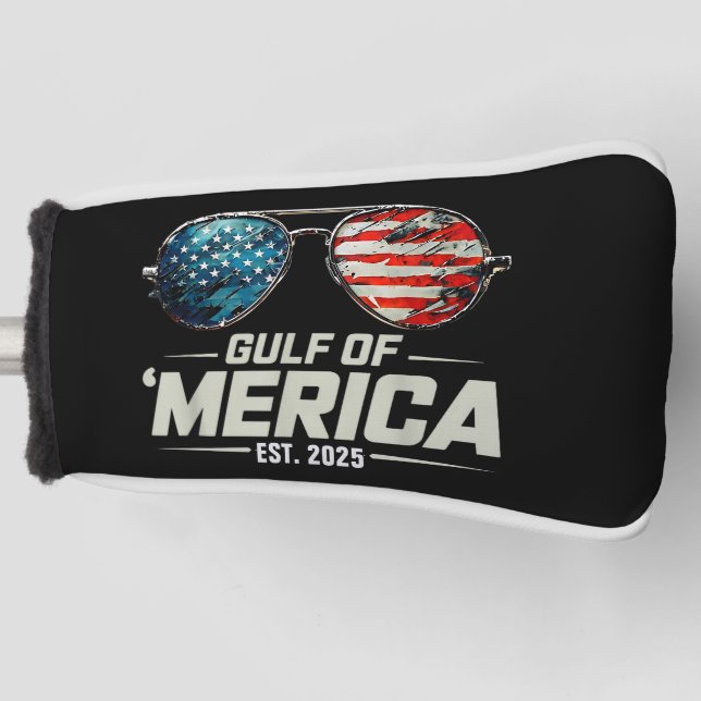 Funny Gulf Of USA America 2025 Retro Sunglasses Golf Head Cover (Front)