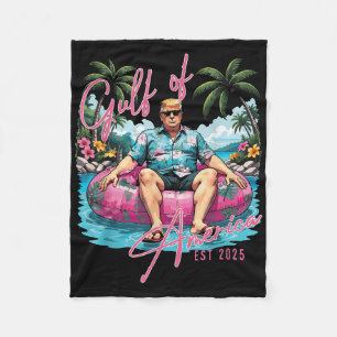 Funny Gulf Of Usa America Est 2025 American Flag G Fleece Blanket