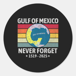 Funny Gulf Of Usa America Gulf Of Mexico Never For Classic Round Sticker