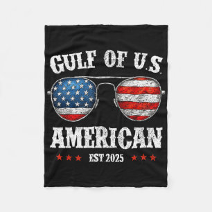 Funny Gulf Of Usa Red White And Blue Sungles Fleece Blanket