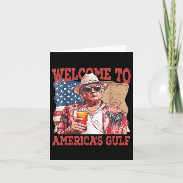 Funny Gulf Of Usa Trump Welcome To Americas Gulf  Card (Front)