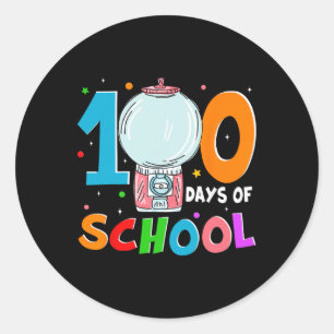 Funny Gumbyll Machine 100 Days Of School Shirts Ki Classic Round Sticker