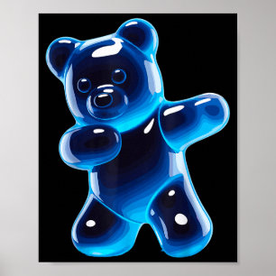 Funny Gummy Bear Art For Men Women Kids Candy Bear Poster