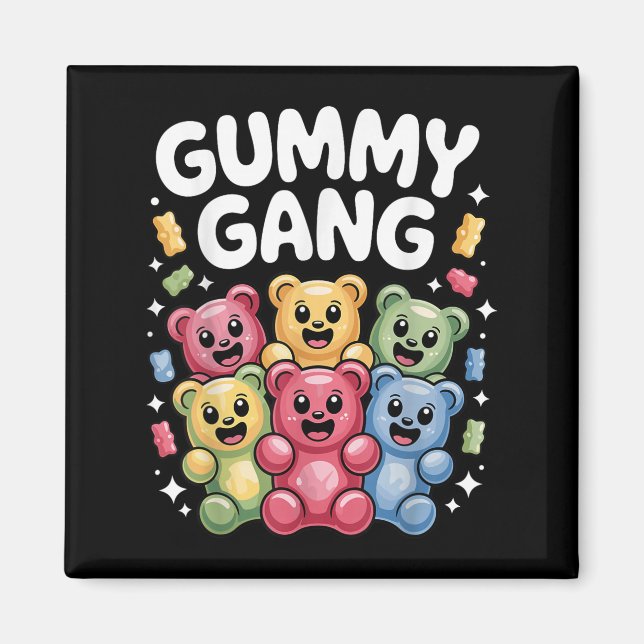 Funny Gummy Bear Design For Men Women Kids Gummy B Magnet (Front)