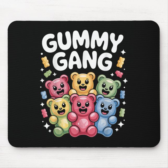 Funny Gummy Bear Design For Men Women Kids Gummy B Mouse Mat (Front)