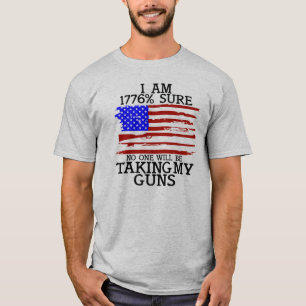 Funny Gun Rights American Flag  T-Shirt