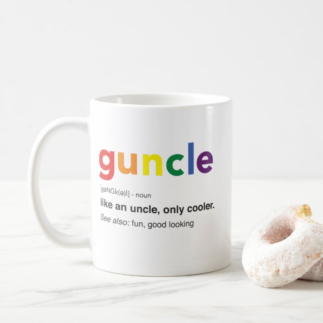 Funny Guncle Definition Print Coffee Mug (With Donut)