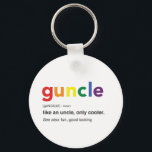 Funny Guncle Definition Print Key Ring<br><div class="desc">Funny guncle definition print perfect gift for our awesome fun cool gay uncles! Get one yours now!</div>