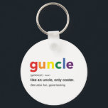 Funny Guncle Definition Print Key Ring<br><div class="desc">Funny guncle definition print perfect gift for our awesome fun cool gay uncles! Get one yours now!</div>