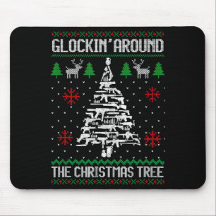 Funny Guns Ugly Christmas Sweaters For Gun Lovers  Mouse Mat