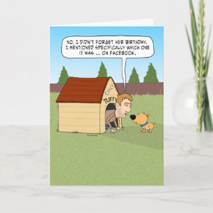 Funny Guy in Doghouse Birthday Card