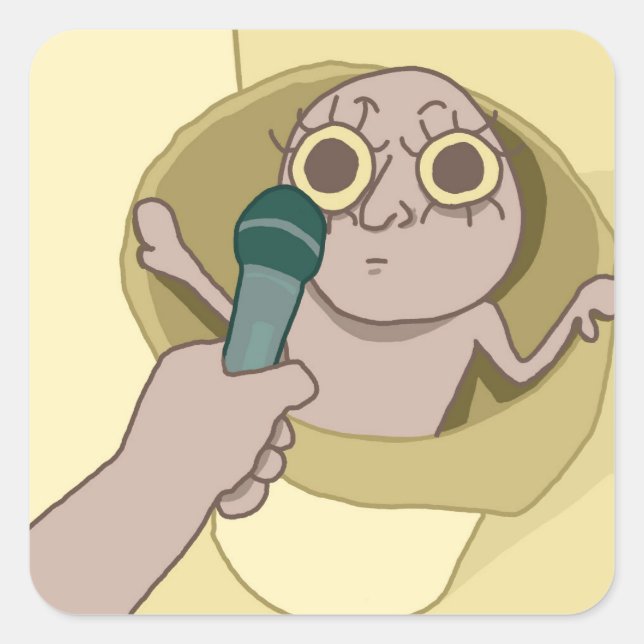 Funny Guy in Trash Can Sticker (Front)