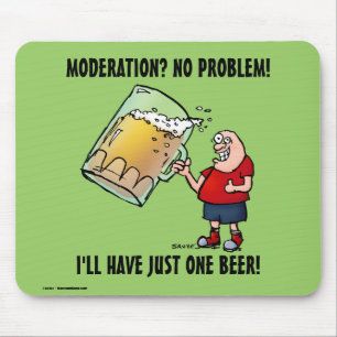 Funny Guy With Just One BIG Beer Mouse Mat
