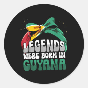 Funny Guyanese Flag Guyana  Classic Round Sticker