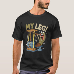 Funny Gym Cartoon My Leg T‑shirt Design T-Shirt