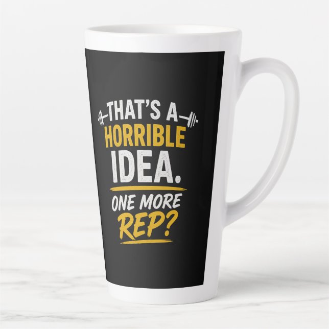 Funny Gym Design "One More Rep" Latte Mug (Right)