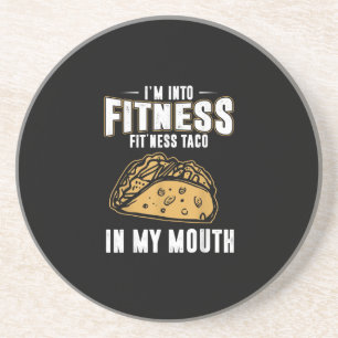 Funny Gym Fitness Taco T-Shirt Coaster