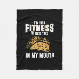 Funny Gym Fitness Taco T-Shirt Fleece Blanket