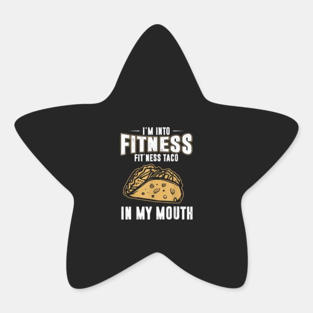 Funny Gym Fitness Taco T-Shirt Star Sticker (Front)