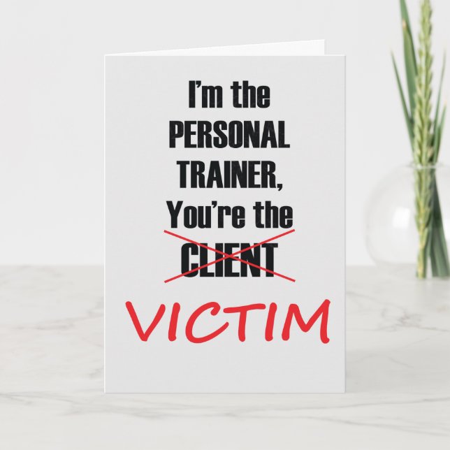 Funny Gym Fitness Training Greeting Card (Front)