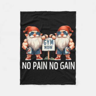 Funny Gym Gnomes In Dads Fitness Apparel No Pain N Fleece Blanket
