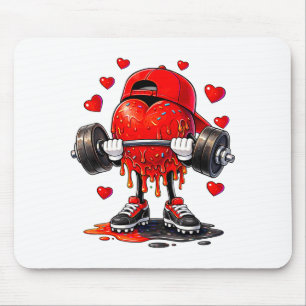 Funny Gym Heart Weightlifting Fitness Workout Drip Mouse Mat