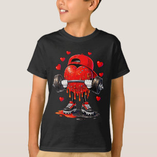 Funny Gym Heart Weightlifting Fitness Workout Drip T-Shirt