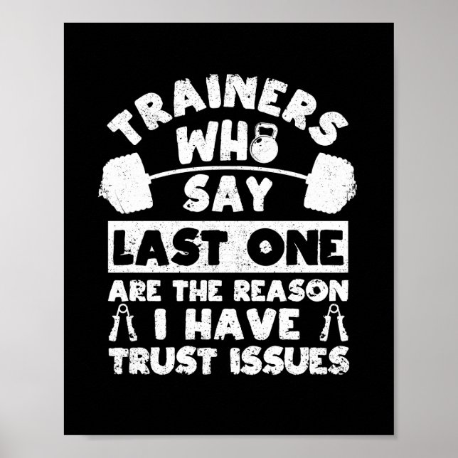 Funny gym lover fitness workout poster (Front)