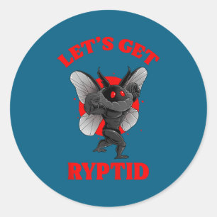 Funny Gym Mothman Shirt Cryptid Let's Get Ryptid G Classic Round Sticker