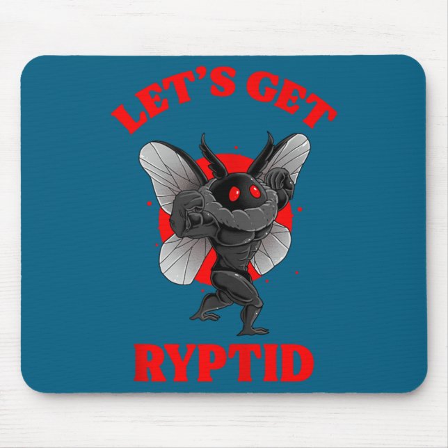 Funny Gym Mothman Shirt Cryptid Let's Get Ryptid G Mouse Mat (Front)