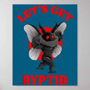 Funny Gym Mothman Shirt Cryptid Let's Get Ryptid G Poster