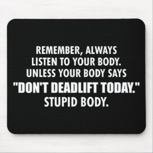 Funny Gym Motivational Humour Mouse Mat