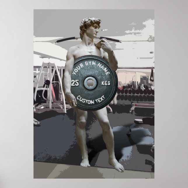 Funny Gym Owner Fitness David Holding Weight Poster (Front)