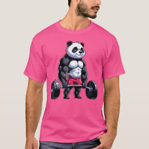Funny Gym Panda Bodybuilder Weightlifting Motivati T-Shirt