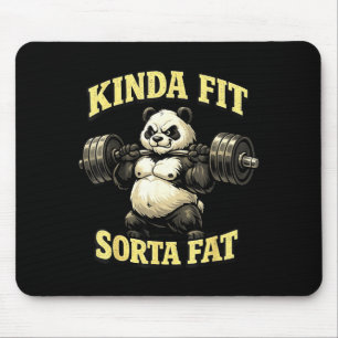 Funny gym panda_ kinda fit sorta fat weightlifting mouse mat