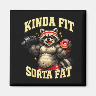 Funny gym raccoon_ kinda fit sorta fat magnet