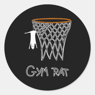 Funny Gym Rat Basketball Hoop Classic Round Sticker