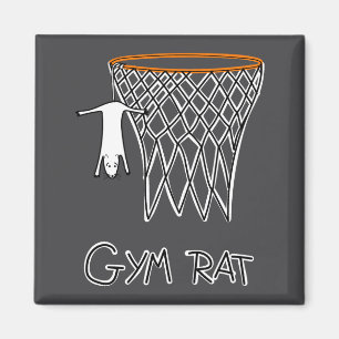 Funny Gym Rat Basketball Hoop Magnet