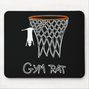Funny Gym Rat Basketball Hoop Mouse Mat