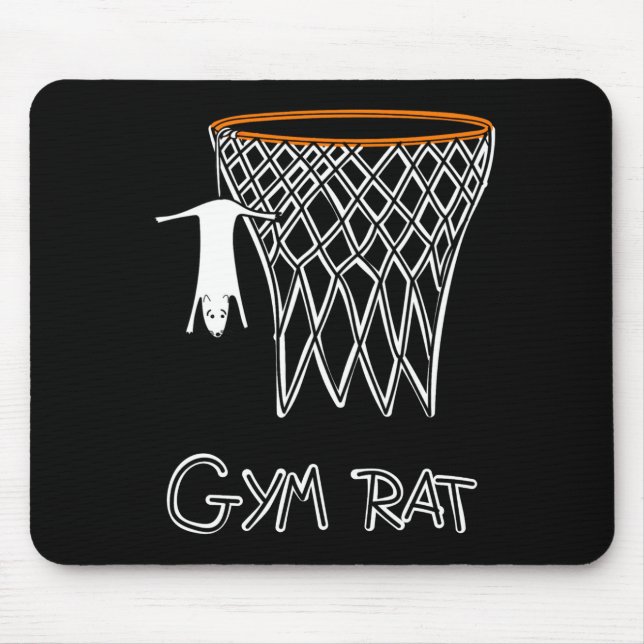 Funny Gym Rat Basketball Hoop  Mouse Mat (Front)
