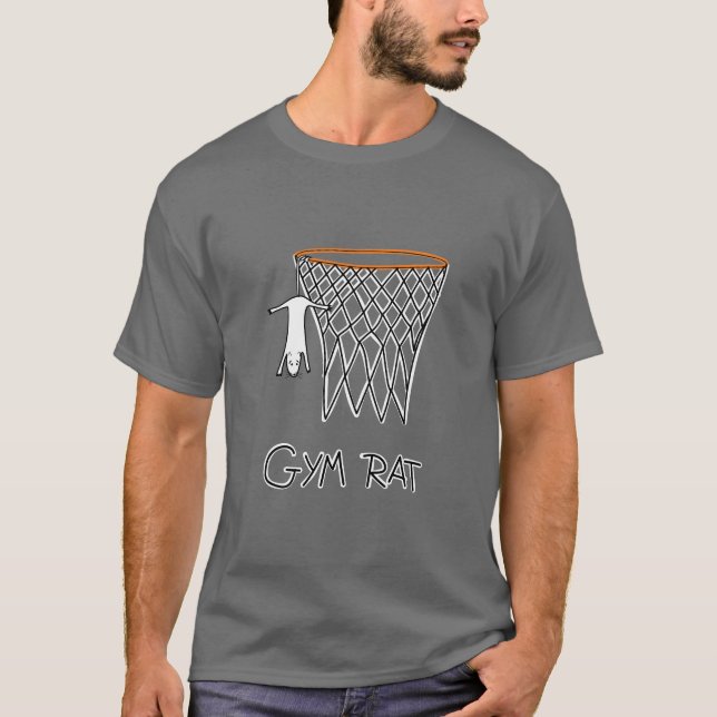 Funny Gym Rat Basketball Hoop T-Shirt (Front)