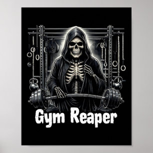 Funny Gym Reaper Workout Bodybuilding Poster