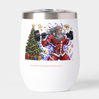 Funny Gym Santa Claus Lifting Weights Christmas