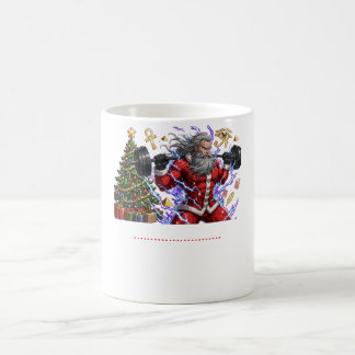 Funny Gym Santa Claus Lifting Weights Christmas Coffee Mug