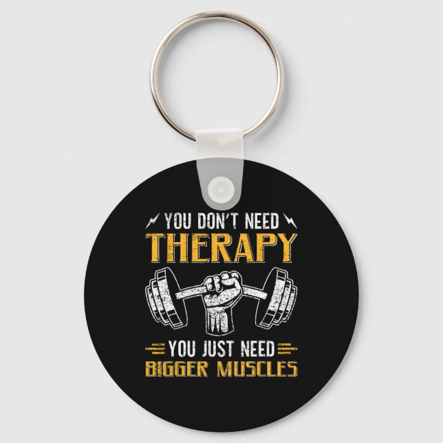 Funny Gym Saying Humour Workout Quote Bodybuilding Key Ring (Front)