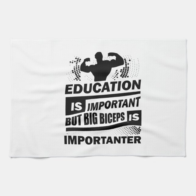 Funny Gym Sayings Tea Towel (Horizontal)