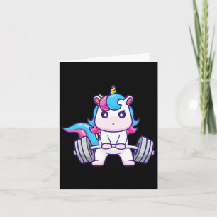 Funny Gym Shirts Deadlifting Unicorn - Workout Gym Card