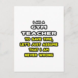 Funny Gym Teacher T-Shirts and Gifts Postcard